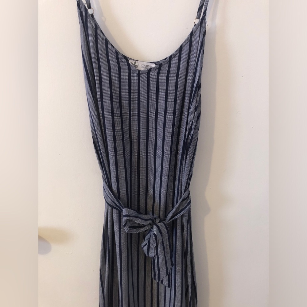 NWT Carve Design Dress Women Midi Macys Madrid Print Navy striped XS - Picture 4 of 13